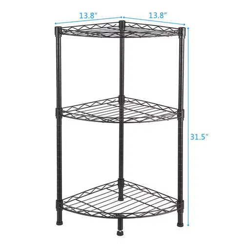 Étagère d'angle métallique grillagée 80 cm (H) x 35 cm (l) x 35 cm (P)
