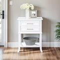 HomeStock 28.75 in.H White Color Rectangle Wood Table Top End Table 1 -piece