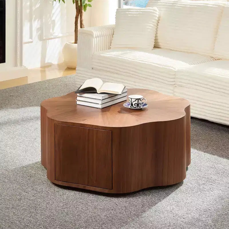 Table basse en bois rustique Julian avec tiroir caché
