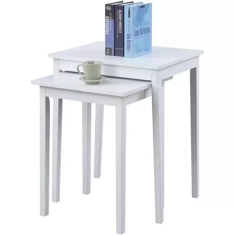 Table d'appoint à trois niveaux Belmont avec tiroir de rangement dissimulé, étagères ouvertes et poignée en nickel, parfaite pour organiser les accessoires