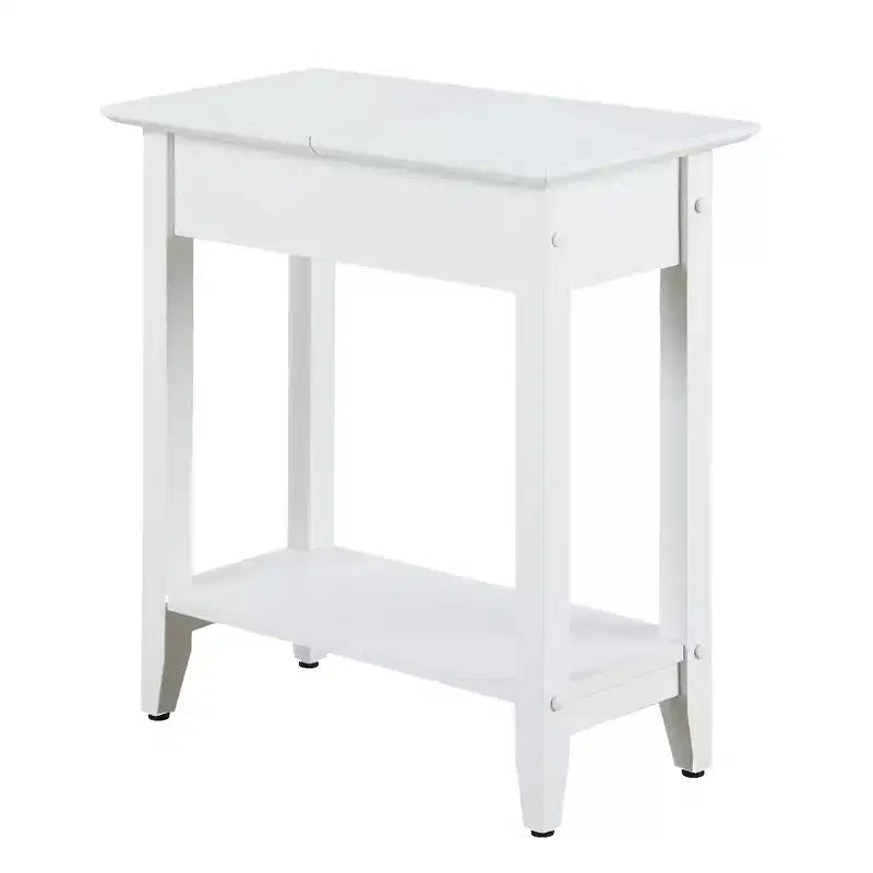 Table d'appoint relevable Belmont avec compartiment de rangement dissimulé, pieds droits et design épuré et étroit pour tout salon